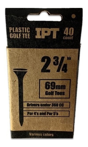 Tee De Golf Caja X 40 Unidades Combo Pack Buke Golf