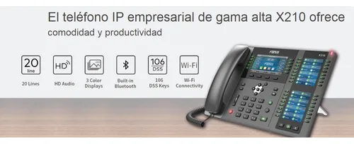 Telefono Ip X210 De 20 Lineas Sip Poe Pantalla Triple Fanvil