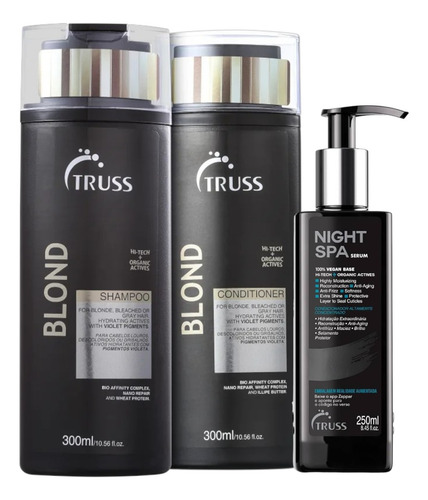 Blond Shampoo Condicionad 300ml Night Spa Sérum 250ml Truss
