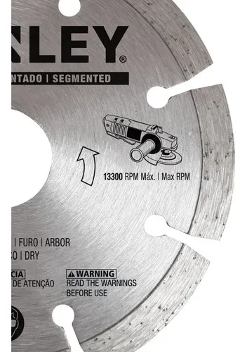 Disco Diamantado 4,5 Stanley Sta47452l Color Plateado