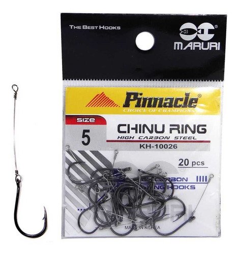 Anzol Pinnacle Encastoado Chinu Ring N.5 Com 20 Unidades