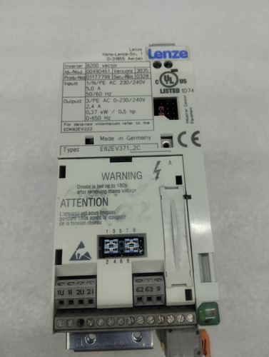 Lenze Inverter  E82ev371_2c 8200 Vector 0.5hp 240v 1ph