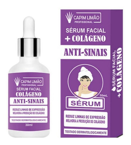 Serum Facial+colageno Anti-sinais 30ml Capim Limão Tipo de pele Todo tipo de pele