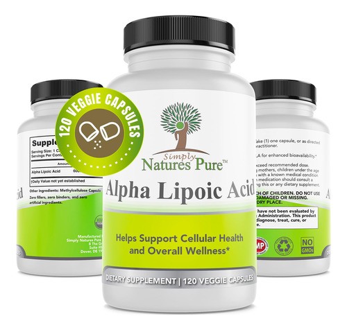 Simply Nature's Pure - Acido Alfa Lipoico 600 Mg, 120 Capsul