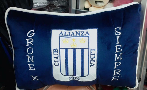 Almohada De Alianza Lima En Peluche Antialergico Bordada