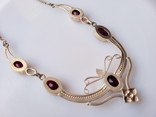Imagen 6 de 7 de Cadena, Gargantilla, Collar En Plata 925 Y Granates