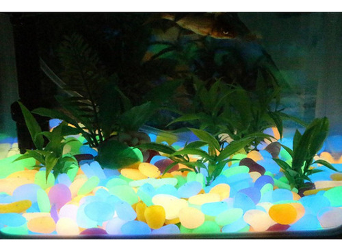 100 Peças Brilham No Jardim Seixos, Pedras Luminosas Branco