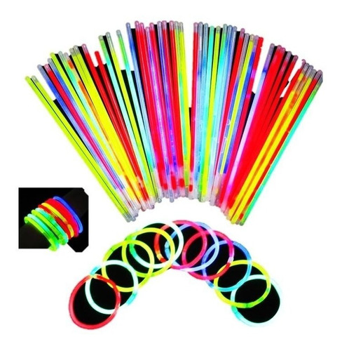 50 Barras Colores Neon 20 Cm Hora Loca Fiesta Manilla Piñata