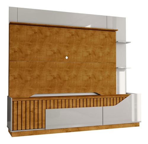 Rack com Painel para TV até 75 Polegadas com 2 Portas e 1 Gaveta Multimóveis CR45276 Naturalle/Off White