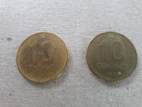 Moneda 10 Centavos Austral 1987 Lote X 2
