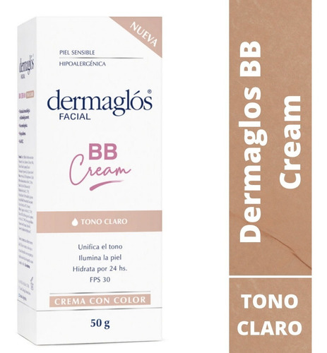 Imagen 1 de 2 de Dermaglos Bb Cream Facial Con Color Tono Claro Fps30 50 G