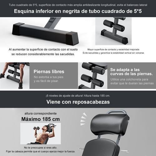 Banco De Pesas Plegable Con Ajuste De Altura Y Uso Versátil