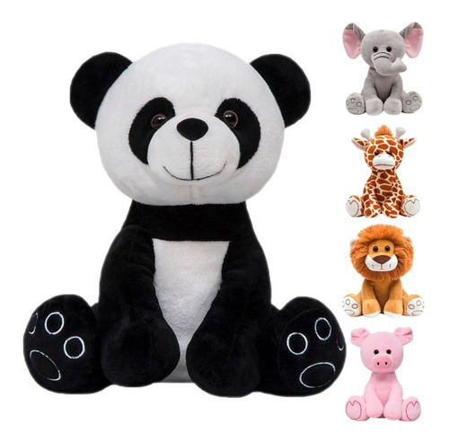 Bichinhos De Pelúcia Decoração Infantil 25cm Animais Safari Cor Meu Pandinha