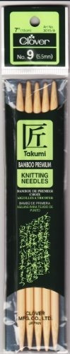 Clover 72690 Bamboo Double Point Knitting Needles 7 In. 5-pk