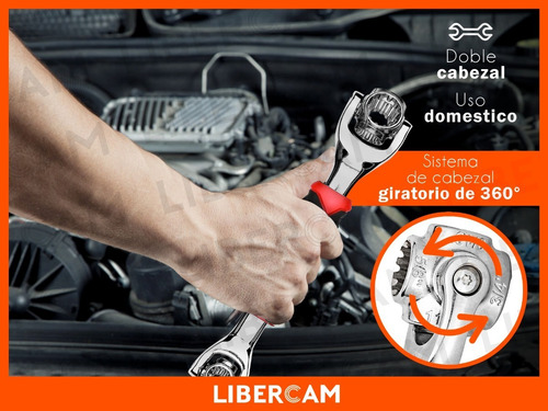 Imagen 8 de 10 de Llave 48 En 1 Giratoria 360º 8 A 19mm Multifuncion Universal