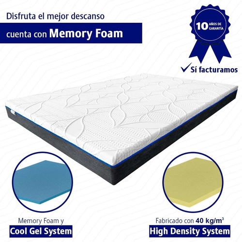 Colchón Memory Foam En Caja 10 Años Garantía Individual
