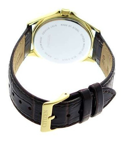 Reloj Citizen Hombre Cuero Clasico Calendario Bf500205p Color de la malla Marrón oscuro Color del bisel Dorado Color del fondo Dorado