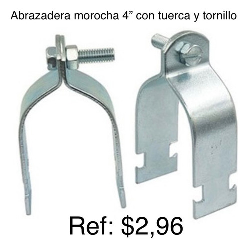 Abrazadera Morocha Emt 4 Con Tuerca Y Tornillo