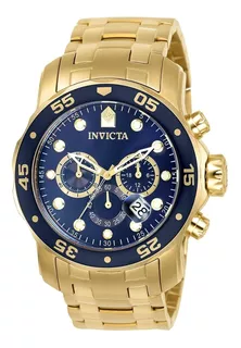 Relógio Pulso Invicta Pro Diver Scuba 0073 Dourado Com Caixa