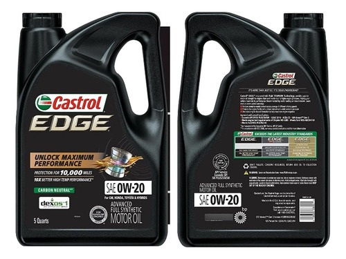 Aceite 0w20 Full Sintetico Castrol 4.73l Proteccion 16mil Km