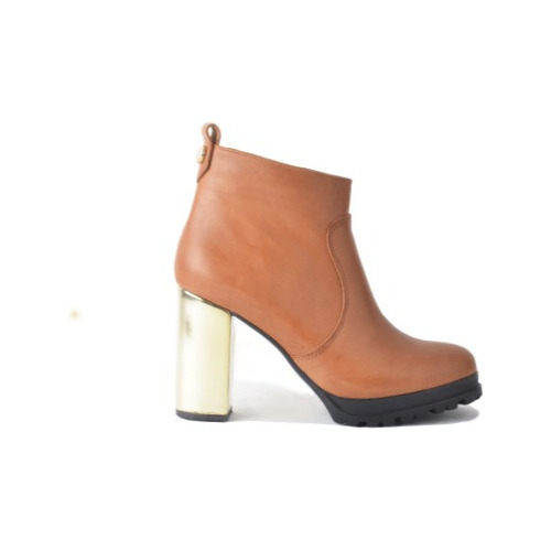 Botas Botitas Cuero Mujer Taco - Maca - Ferraro