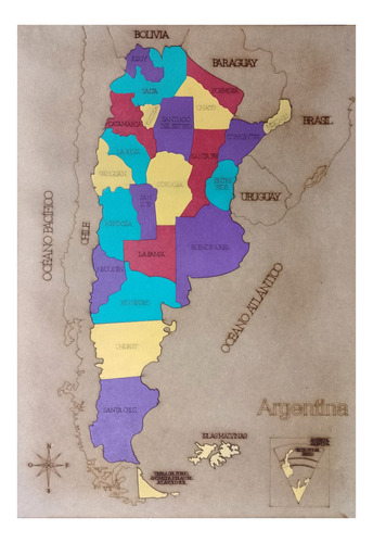 Mapa Argentina Madera Rompecabezas