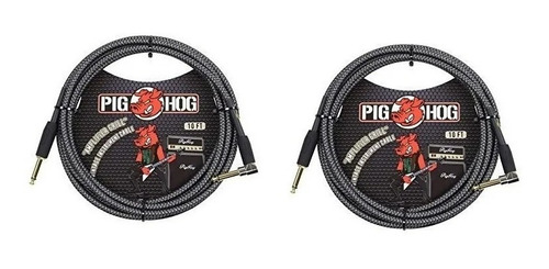 2 Cables Instrumento Amplifier Gril 3m Plug Pig Hog Pch10agr