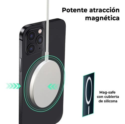 3 Kit Cargador 20w Tipo C + Cable +inalámbr Magnético Blanco