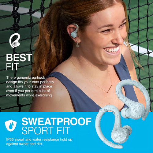 Audifonos Vibe Sport Earbuds Inalambricos Tactil Bluetooth Color Celeste - Excelente (Reacondicionado)