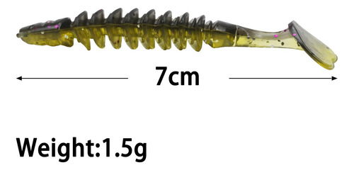 Señuelos De Pesca De 10 Piezas, Cebos Blandos, Verde Oscuro