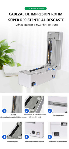 Impresora Térmica De Tickets 108mm Usb+bt 150mm/s Autoadhesiv