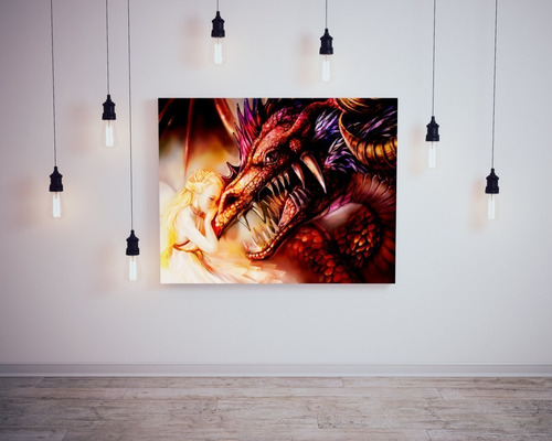 Cuadro De Dragones Impreso En Tela Canvas 60x90 Mod-072