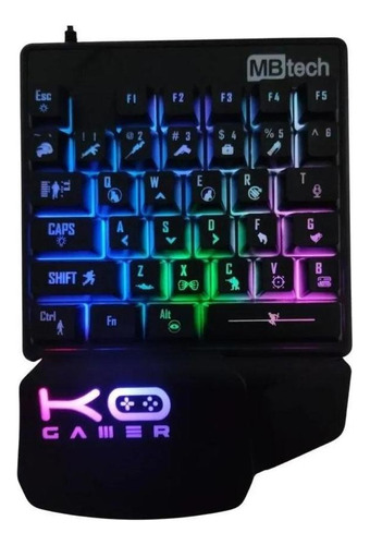 Teclado De Uma Mão Gamer Português Brasil Com Led