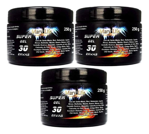 Kit 3 Super Gel 30 Ervas 250g Super Potencia Para Conforto