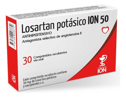 Losartan Potásico 50mg X 30 Comprimidos - Ion®