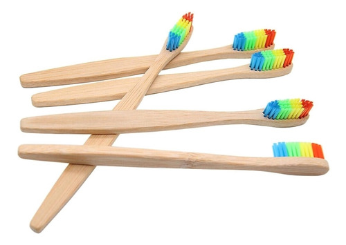 Escova De Dentes De Bambu Com Fibra Flexível Ambiental