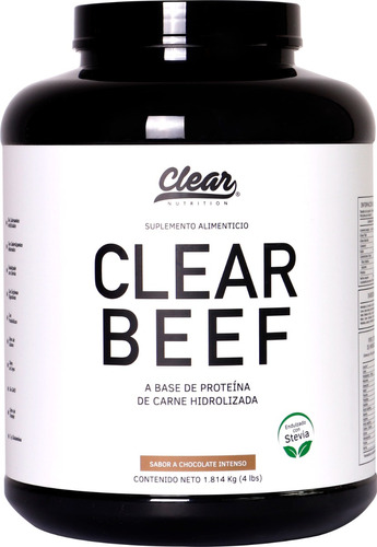 Clear Beef Proteina De Carne Hidrolizada 4 Lbs 50 Serv Sabor Chocolate Intenso