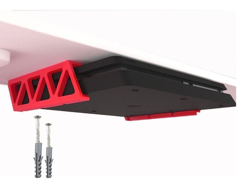 Suporte Para Ps4 Pro/slim E Fat Para Prender Em Baixo Da Mesa - Ps4 Playstation Cor Preto