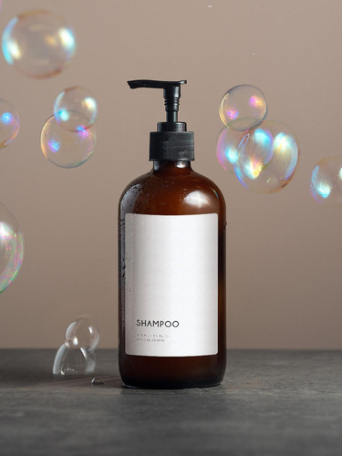 Frasco Âmbar Minimal Shampoo - 500ml Branco