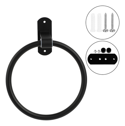 Soporte Redondo Para Anillos Negros De Diseño Moderno Montad