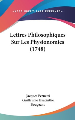 Libro Lettres Philosophiques Sur Les Physionomies (1748) ...