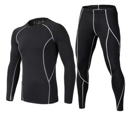 Traje De Baño Conjunto Manga Larga Surf Natación Buceo Negro