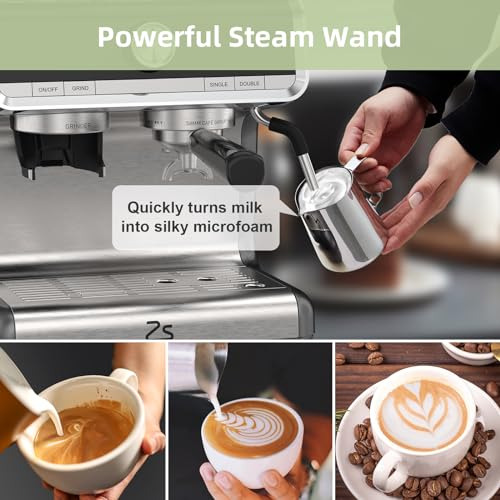 Cafetera Garvee Espresso Con Molinillo, 20 Bar, Semiautomáti