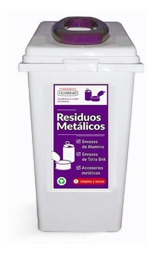 Recipiente De Reciclado/basura Adosables 60lts Colombraro