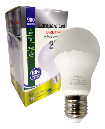 Lámpara Led Bulbo Dimerizable 10w Luz Día/luz Cálida Tbcin