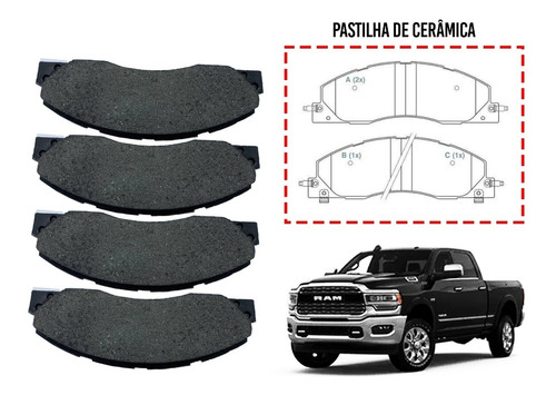 Pastilha Freio Ceramica Diant Dodge Ram 2500 6.7 2020/...