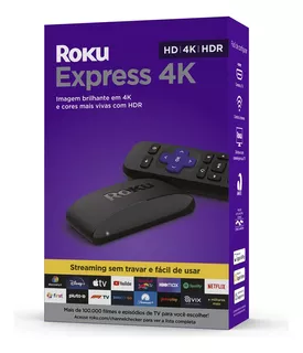 Streaming Roku Express 4k - Hd/4k/hdr Com Controle Remoto