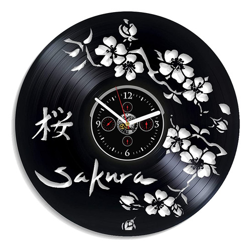 ~? Handmadecorp Sakura Reloj De Pared Moderno Vintage Vinilo