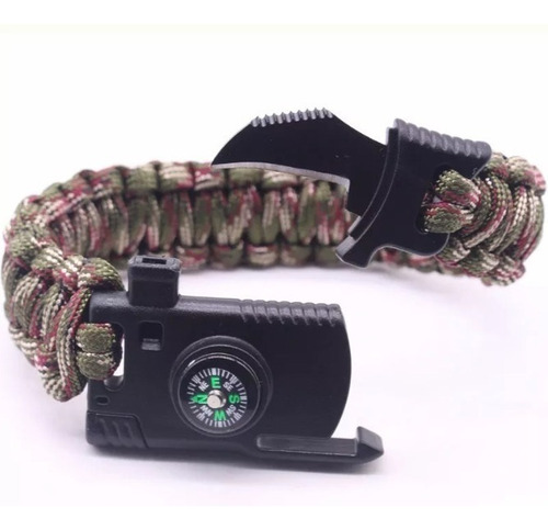 Pulsera Paracord Supervivencia Con Navaja ! Color Azul