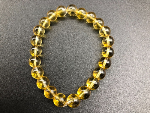Pulsera 100% Cuarzo Citrino Regeneración Limpieza Unisex Color Amarillo Diámetro 8 Cm